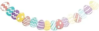 Easter Pastel Egg Garland 1pc Easter Egg Banner Happy Easter Party Decoration Easter Eggs Hanging Cutout Banners Spring Easter Party Banner for Spring Themed Party Decoration Supplies