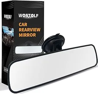 Wontolf Rear View Mirror Universal Rearview Mirror Interior Anti-glare RearView Mirror with Suction Cup for Car Truck SUV Boats 9.76