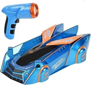 Fitto Laser Remote Control Wall Climbing Car Rotating 4 Wheels Drift Car For Boys, Toy Car Wall Climbing, Blue