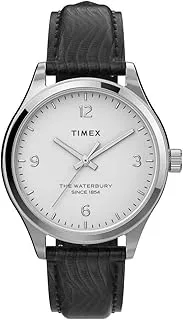 Timex 34 mm Waterbury Traditional Leather Strap Watch