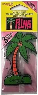 California Scents Hanging Palm Tree Air Freshner, 3 Packs (Shasta Strawberry)