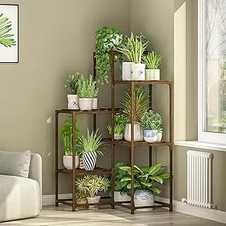 Bamworld Plant Shelf Corner Plant Stand Indoor Outdoor Corner Plant Shelves Indoor Plant Holder for 7-Tier Living Room Outdoor Plant Rack Indoor Multiple Plants Patio Balcony Garden