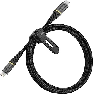 OtterBox Premium Reinforced Braided USB-C to Lightning Cable, MFi Certified, Fast Charging Cable for iPhone and iPad, Ultra-Rugged, Bend and Flex Tested, 1M, Black