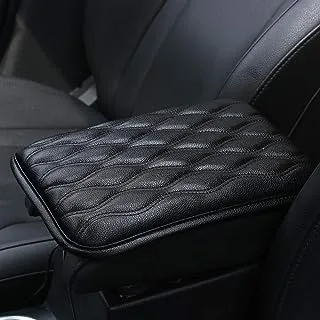 EGBANG Auto Center Console Cover, Console Cover Armrest Pads, PU Leather Car Armrest Seat Box Pad Cushion Protector Universal Fit (Black)