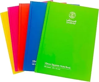 Sadaf Squares Hard Cover Notebook 100 Sheet, A5 Size, 5-Pack