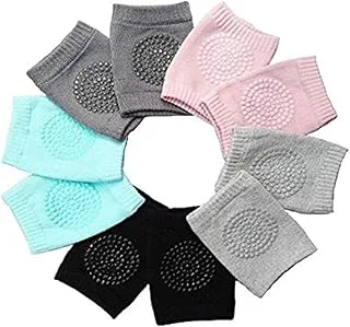 COOLBABY 5 Pairs Baby Kneepads Crawling Anti Slip Knee Breathable High Elastic Sponge Kneepads For Baby, Multicolor