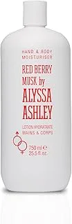 Alyssa Ashley Red Berry Musk Lotion - Hand & Body Moisturiser -Non Greasy - Non Sticky - Quick Absorption - Elegant Fragrance - Visibly Smooth & Soft Skin - 750ML