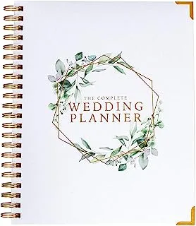 Wedding Planner Organizer | Engagement Diary Gift Book | Bride To Be Countdown Calendar - Green Gold and White