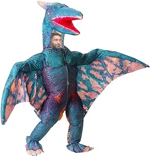 MXoSUM Inflatable Pterodactyl Costume for Adult Dinosaur Blow up Costume Party Dress up Funny Dino Halloween Costume