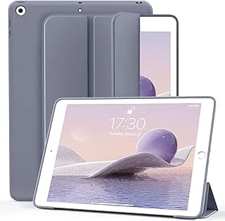 AWH Smart Case for iPad 10.2 with Pencil Holder, Shockproof, Light Weight Cover, iPad Cover with Smart Trifold Stand, Soft TPU Back Cover, Fully Protective Case, Purple.