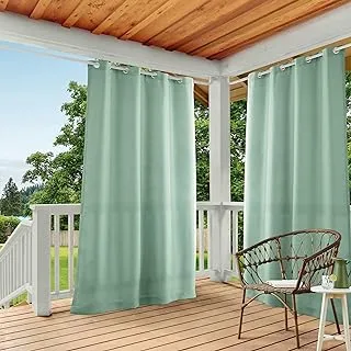 Exclusive Home Cabana Solid Indoor/Outdoor Light Filtering Grommet Top Curtain Panel, 54