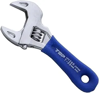 TOP 4 inch Small Stubby Adjustable Wrench Thin and Light Body for Tight Spaces | Super Heavy Duty Extra Wide Opening Jaw Crescent Wrench | Made in Japan