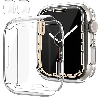 AWH [2 Pack] Clear Case for Apple Watch Series 6/5/4/3/2, Screen Protector, Overall Protective Case PU HD Clear Ultra-Thin Cover Protective for iWatch Series, (44mm)