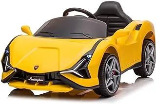 Dorsa 12V Battery Operated Lamborghini Aventador Style Ride on Sports for Kids, Ride on Kids Car with Music, Sound & Light| Electric Kids Ride on to Drive for 2 to 5 Years Boy Girl (Yellow)