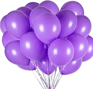 Goldedge Party Balloons 100 Pack, 12 Inch Latex Balloons Helium or Air filled Balloon for Boys & Girls Unisex Birthday Wedding Baby Shower Gender Reveal Graduation Home & Event Decorations Purple