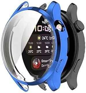 AWH Full Case Cover Protector Compatible with Huawei Watch 3 46 mm, TPU Full Screen Protector Cases Frame (Blue)