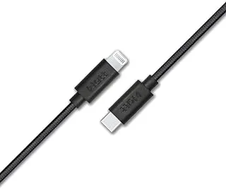 كابل أسود بطول 2 متر من USB-C إلى Lightning - كابل ممتاز للشحن والمزامنة السريع ومتانة معززة للأجهزة المحمولة - محمول وخفيف الوزن (أسود)