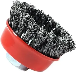 Forney 72757 Wire Cup Brush, Knotted with 5/8-Inch-11 Threaded Arbor, 2-3/4-Inch-by-.020-Inch