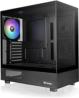 حقيبة ألعاب Thermaltake View 270 TG ARGB ATX Mid Tower، زجاج مقسى، مشعاع 360 ملم، غطاء PSU، مروحة تبريد CT140 ARGB Sync PC مثبتة مسبقًا - أسود