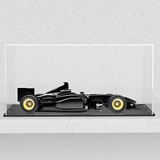 SVENJBB Acrylic Display Case, 10x5x5 Inch Acrylic Boxes for 1:24 Model Cars, Clear Display Cases with Matte Black Base and Lid