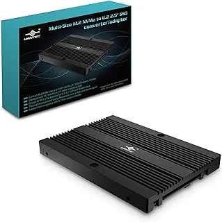 محول Vantec متعدد الحجم M.2 NVMe إلى U.2 (SFF-8639) 2.5 بوصة SSD (MRK-NVM2U2-BK)، تحويل M.2 NVMe إلى U.2 ليس لـ SATA، أسود