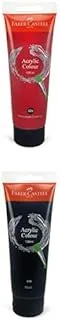 Faber-Castell Colour Paint 120 ml Permanent Carmine + Colour Paint 120 Ml Black