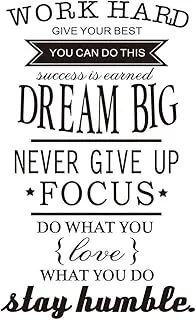 ملصق جداري ملهم من BPA® اقتباسات عن العمل الجاد لا تتخلى أبدًا عن الجدار ملصق اقتباسات تحفيزية للحائط في المكتب وغرفة الدراسة ملصق فني جداري ملهم من الفينيل لتزيين الجدران