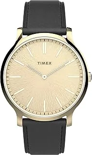 ساعة Timex الرجالية Gallary 40mm - حزام أسود مينا سوداء هيكل أسود