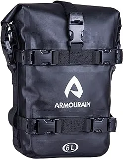 ARMOURAIN Motorcycle Bumpers Bag Waterproof 6L Motor Crash Bar Bag with Shoulder Strap Motorcycles Side Frame Bag Riding Tools Accessories (TPU Black)