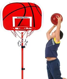 Toy Land Indoor Outdoor Adjustable Iron Frame 170cm Kids Basketball Back Board Stand & Hoop Set For Kids