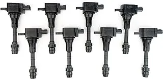 Ignition Coil Pack Set of 8 - Compatible with Nissan, Infiniti Vehicles - Armada, Titan, Pathfinder, Armada, QX56 5.6L - Models Years 2004, 2005, 2006, 2007 - Replaces 22448-7S015, E1010