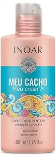 Inoar Meu Crush Leave-In Cream 400 ml, Full Definition Combing Cream for Wavy and Curly Hair