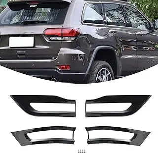 PDKLIN طقم غطاء خلفي أسود لمصباح الإضاءة الخلفية لسيارة 2014 2015 2016 2017 2018 2019 2020 Jeep Grand Cherokee، ملحقات خارجية 4 قطع