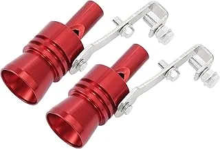 X AUTOHAUX 2pcs XL Size Aluminum Alloy Universal Turbo Sound Exhaust Muffler Pipe Whistle Car Roar Maker Red