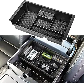 EDBETOS Center Console Organizer Tray Compatible with GMC Sierra 1500 Accessories/Silverado 1500 2014-2018 / Silverado 2500/3500 HD 15-19 /Suburban/Tahoe/Yukon 15-20 Armrest Storage Box (Black Trim)