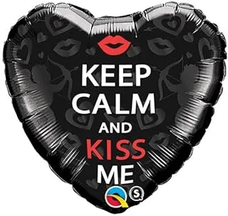 Qualatex Keep Calm and Kiss Me Heart Shape Foil Balloon