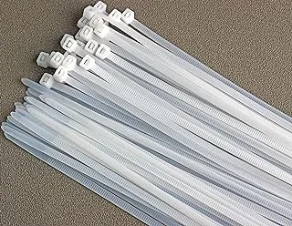 NICEKEY Nylon Zip Ties 50PCS Plastic Cable Ties Self-Locking Heavy Duty wrap ties Durable Strong Cable Ties (12inch, White)