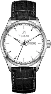 Westar Gents Quartz White Dial 42mm Black Strap Watch - EX7601STN101