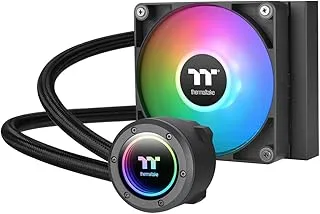 مبرد سائل لوحدة المعالجة المركزية Thermaltake TH120 ARGB Sync V2، مروحة تبريد سائل AlO، 120 مم * 1، PWM 500 ~ 2000 دورة في الدقيقة، مرآة مائية، التحكم في مزامنة MB ARGB - أسود