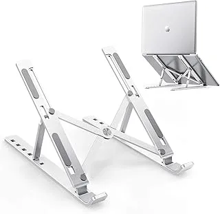 Aseem Laptop Stand, Adjustable Aluminum Laptop Computer Stand Tablet Stand,Ergonomic Foldable Portable Desktop Holder Compatible with MacBook Air Pro, Dell XPS, HP, Lenovo 10-15.6â€ Laptops (Silver)