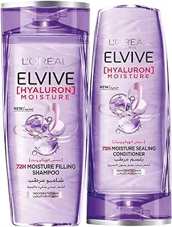 L'Oreal Paris Elvive Hyaluron Moisture Shampoo For 400ML+ Conditioner 360ML For Frizzy & Dehydrated Hair