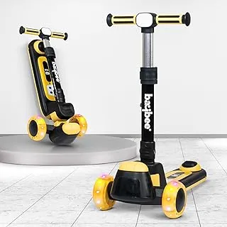 Baybee Kick Scooter for Kids, 3 Wheel Kids Scooter with Foldable & Height Adjustable Handle, Runner Scooter with LED PU Wheels, Skate Scooter for Kids 3-12 Years Boys Girls