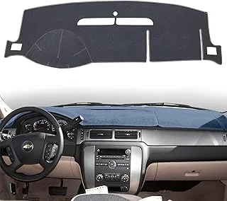 HanLanKa Dashboard Cover Dash Mat Compatible with 2007-2014 Chevy Chevrolet Tahoe Suburban,2007-13 Chevy Avalanche Silverado 1500 2500 3500 LTZ/GMC Sierra SLT Denali,2007-14 GMC Yukon XL (Gray)