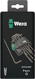 مجموعة Wera Hexagon L-Key 9 قطع ليزر، أسود، 967 PKL/9 SB