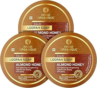 KHADI ORGANIQUE NATURAL ALMOND HONEY LOOFAH SOAP PACK OF 3(375GM)