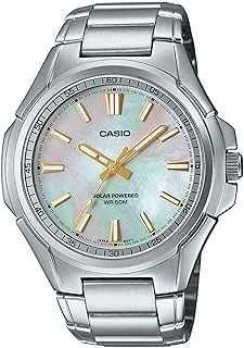 Casio Men's Watch - MTP-RS100S-7AVDF Multicolor Dial, Silver Band