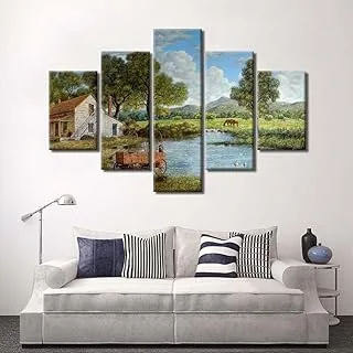 Nature Painting On Canvas, Canvas Wall Art, Multicolour, Canvas, 5 Pieces, 2X20X40-2X20X60-20X80 Cm By(BPA®)