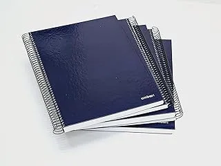 Ambar Ideas Hard Cover 150 Sheets Spiral Note Book 5-Pieces, A4 Size, Blue