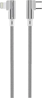 Swiss Military Type C to Lightning 2M Braided Cable, 20 W Output Capacity with Heat resistant insulated coating- White