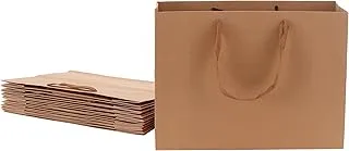 REDDOTGIFT® 10-Pack Shopping Paper Bags H26x35x13cm Kraft Plain Paper Bags 230gsm thickness paper bags with Ribbon Handle